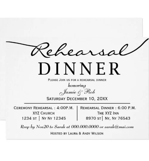 Elegant Rehearsal Dinner Invitations