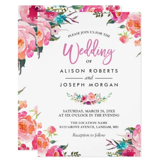 Invitation Suite: Modern Watercolor Flowers
