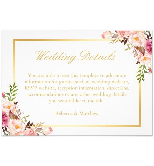 Invitation Suite: Chic White Floral and Gold Frame