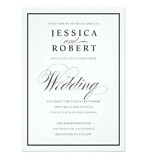 Elegant Black and White Script Wedding