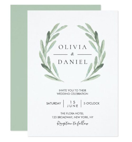 Watercolor Olive Branch Wreath Collection