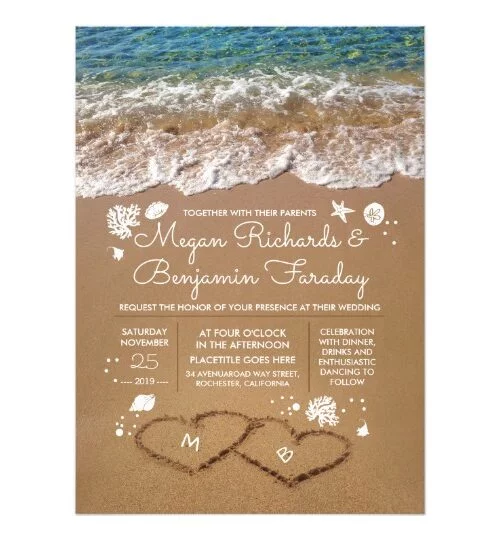 Crystal Clear Sea Water and Sand Hearts