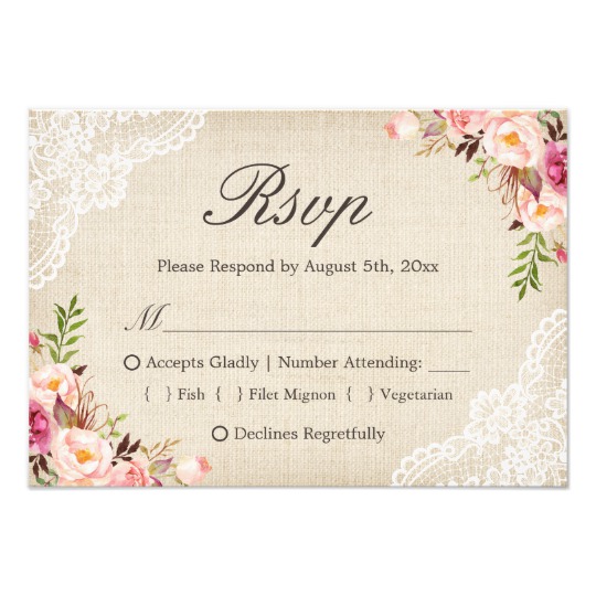Invitation Suite: Rustic Burlap Lace Rose Floral