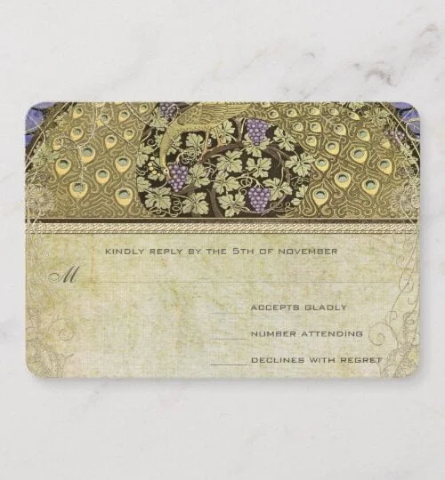 Arch Art Nouveau Purple and Gold Wedding