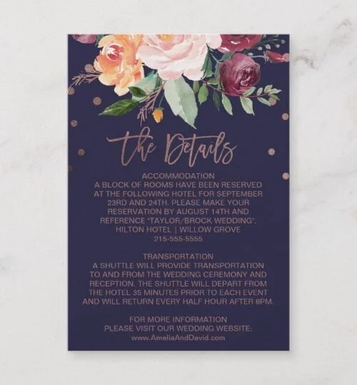 Autumn Floral Rose Gold Wedding Collection