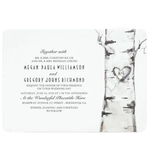 Watercolor Birch Tree Wedding Collection