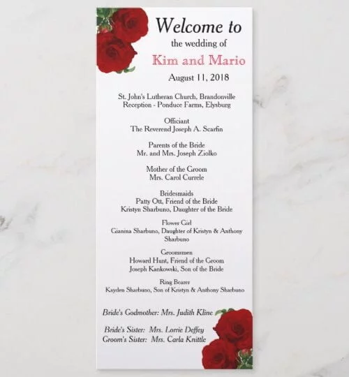 Deep Red Rose Floral Wedding