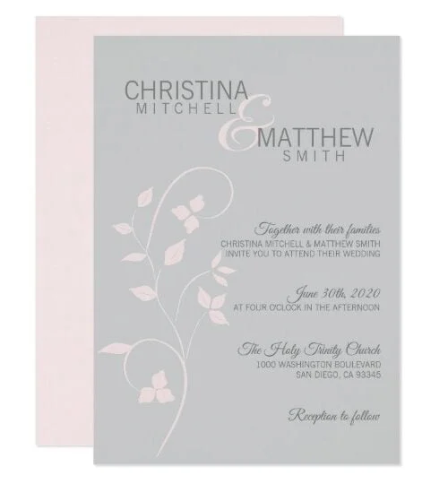 BLUSH PINK & GREY VINE WEDDING Collection