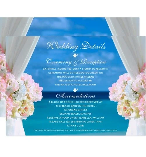Wedding Set: Elegant Ocean Beach Summer Wedding