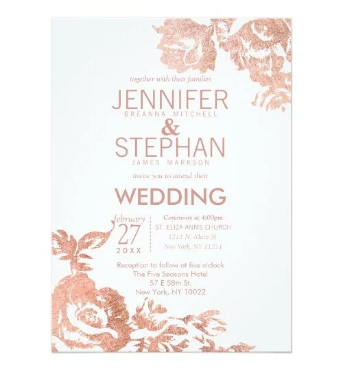Elegant Modern Rose Gold Floral