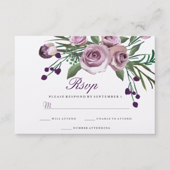 Elegant Plum Purple Rose 90th Birthday Collection