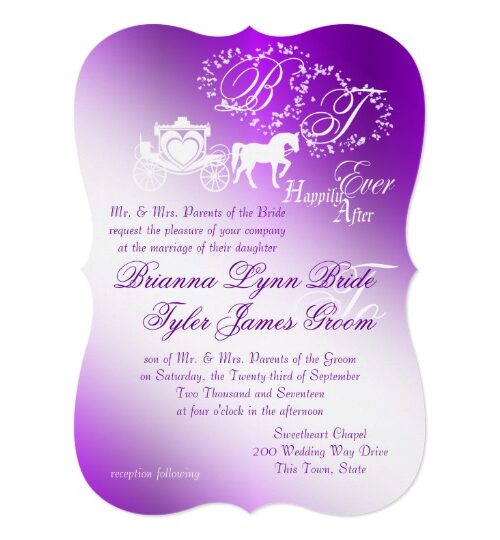 Horse and Carriage Purple Fairytale Wedding