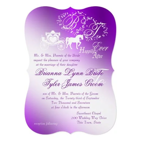 Horse and Carriage Purple Fairytale Wedding