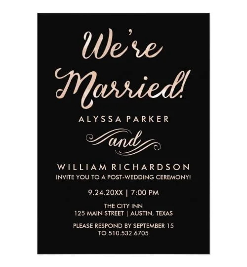 Black with Faux Rose Gold Typography