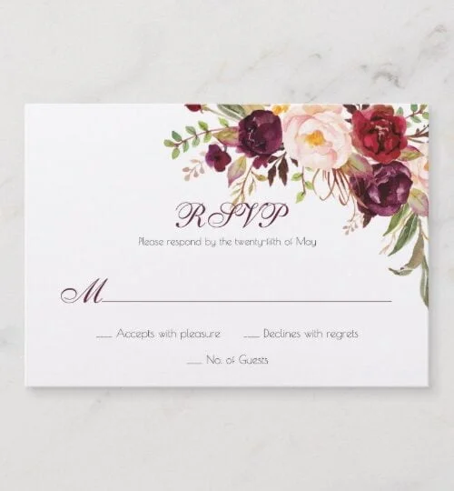 Marsala, Burgundy, Red, White Roses Boho Feathers