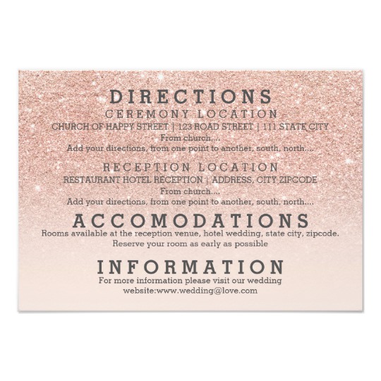 Faux rose gold glitter ombre wedding
