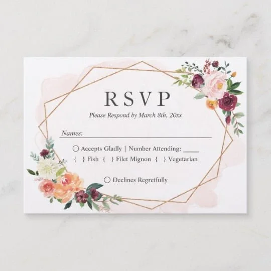 Modern Geometric Bloom Floral Invitations Suite