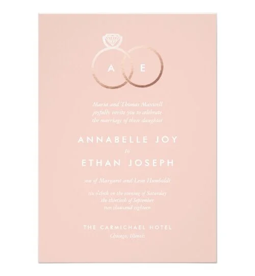 Modern Rose Gold Rings Wedding Suite