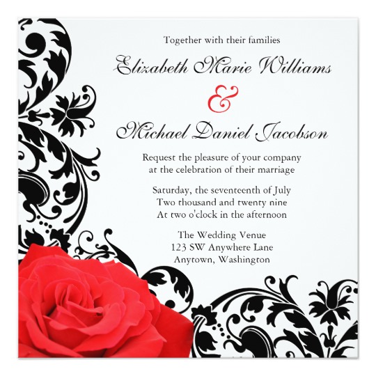 Red Rose Black Flourish Wedding Suite