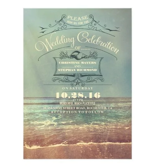 Beach Wedding Elegant Typography Suite Collection