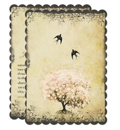 Rustic Light Coral Heart Leaf Tree
