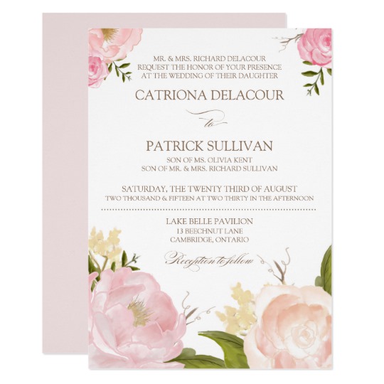 Romantic Blush Watercolor Peonies Collection