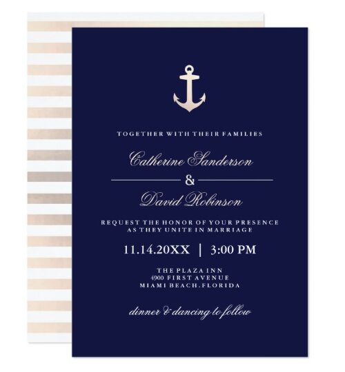 Rose Gold and Navy Nautical Collection