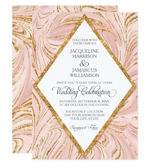 Rose Gold Marble Marbled Wedding