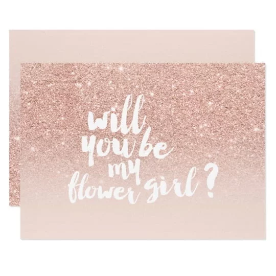 Rose gold faux glitter ombre blush pink wedding