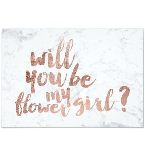 Rose gold typography white or black marble wedding