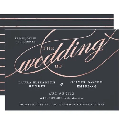 Rose Gold Script Wedding Set