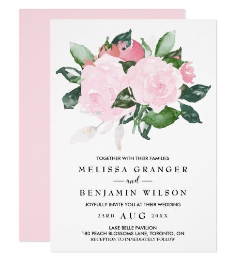 WEDDING: Sweet Pink Watercolour Roses Collection