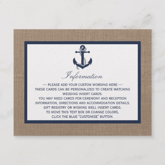 The Navy Anchor On Burlap Collection