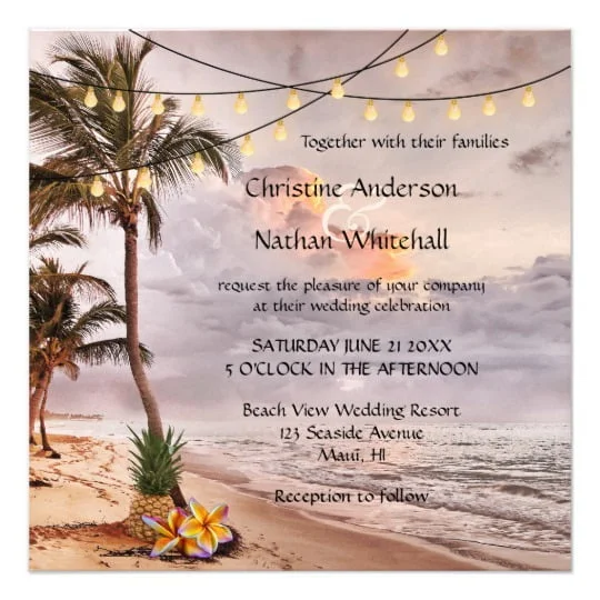 String Lights Beach or Destination Wedding
