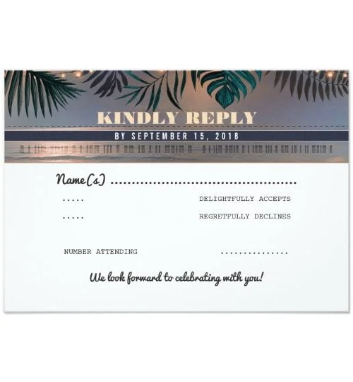 Tropical Destination Wedding Boarding Pass Tickets