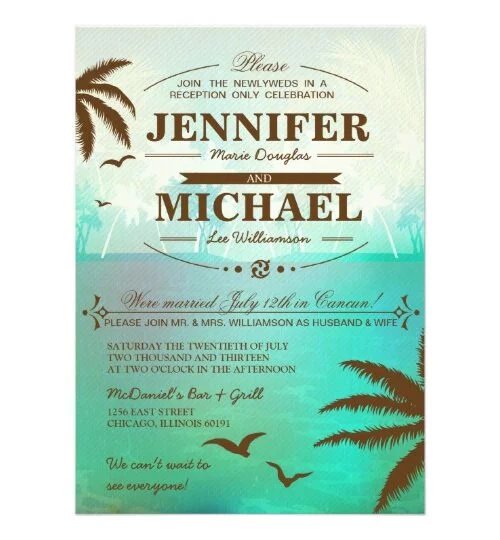 Tropical Blue Beach Destination Wedding