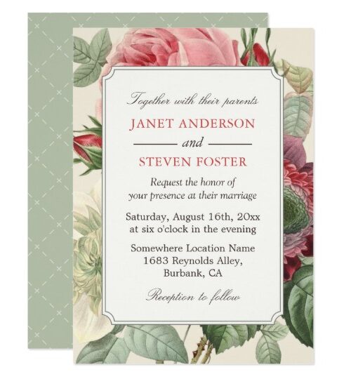 Invitation Suite: Elegant Vintage Botanical Floral