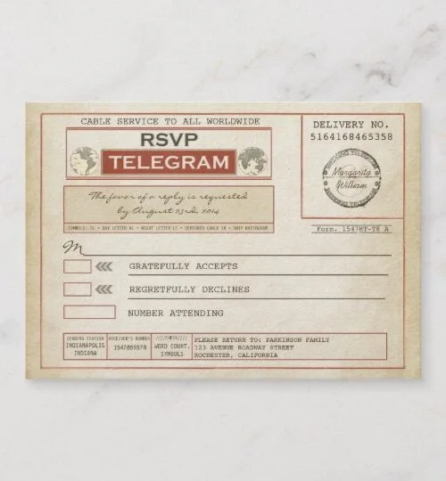 Marriage Telegram Wedding Collection