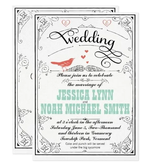 Coral Love Bird Wedding Collection