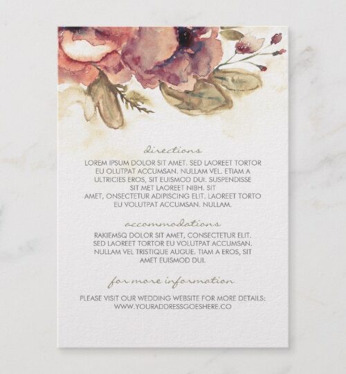 Vintage Watercolor Flowers Wedding Collection