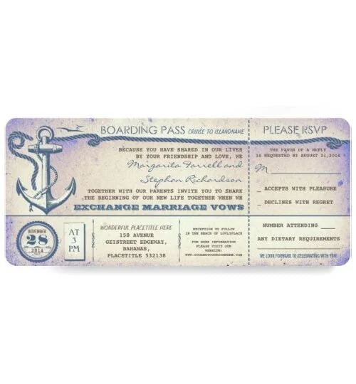 Nautical Anchor Wedding Boarding Pass Collection