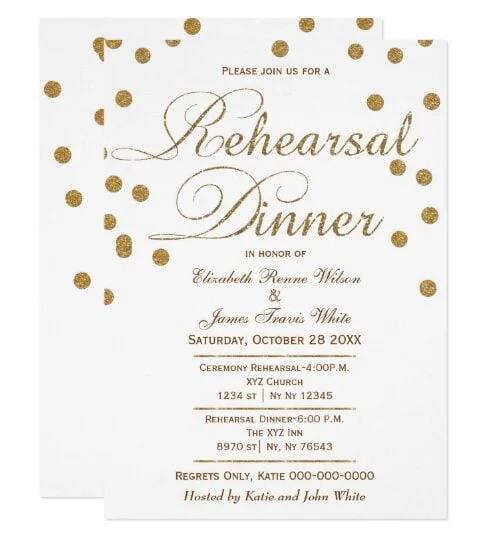 Elegant Rehearsal Dinner Invitations