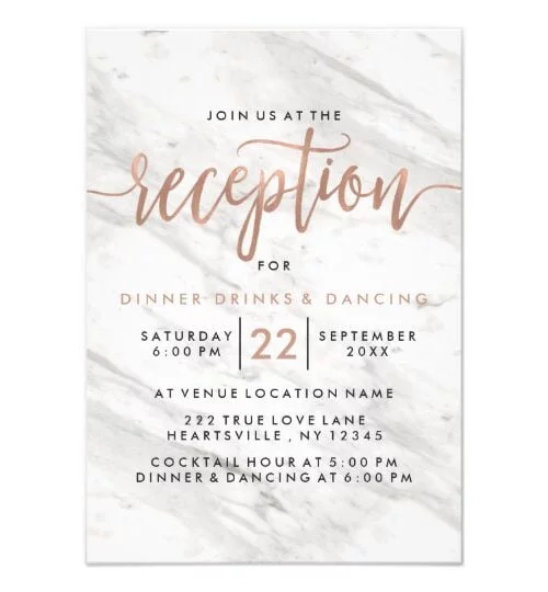 White Marble & Rose Gold Calligraphy - Wedding