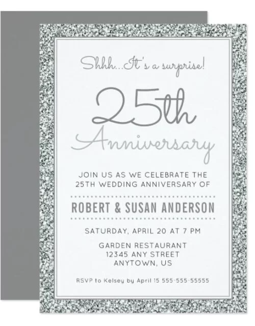 Faux Glitter Anniversary and Birthday