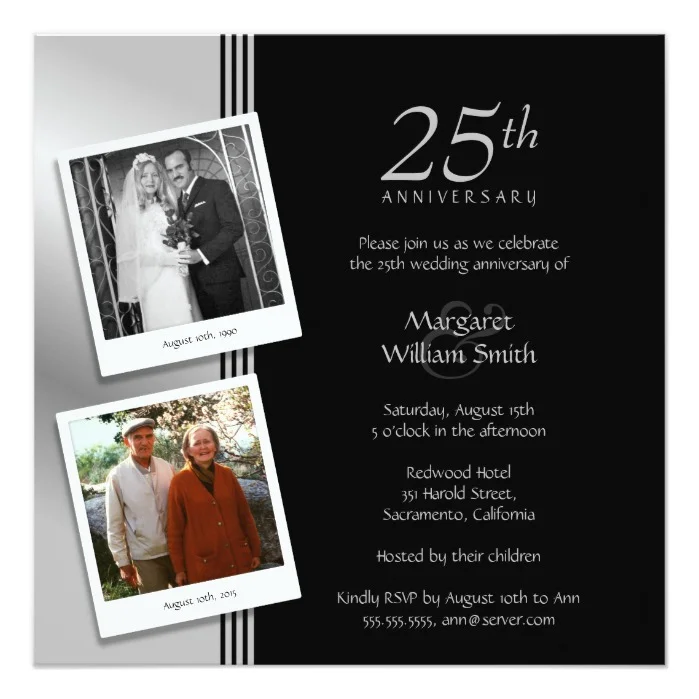 25th Wedding Anniversary Invitations