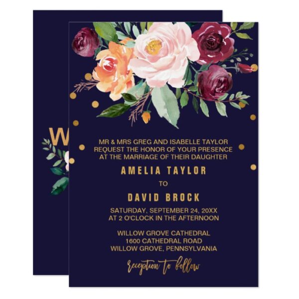 Autumn Floral Wedding Invitation Collection