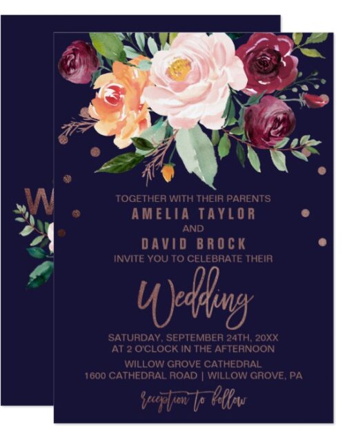 Autumn Floral Wedding Invitation Collection