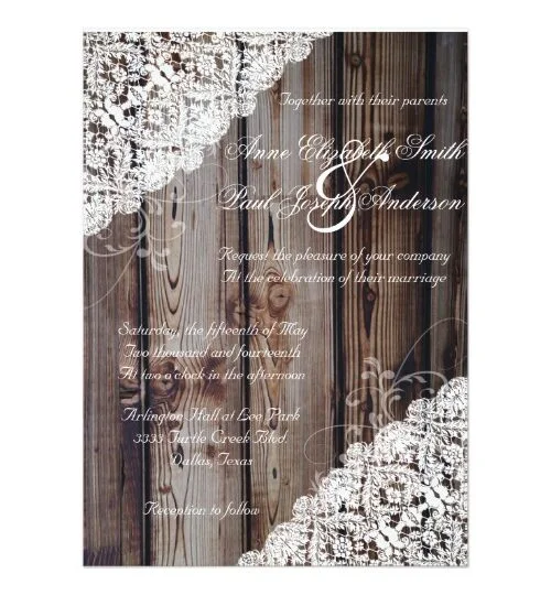 Wood & Lace Invitations