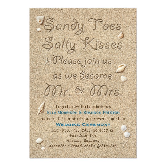 Beach Sandy Toes Salty Kisses Wedding Collection