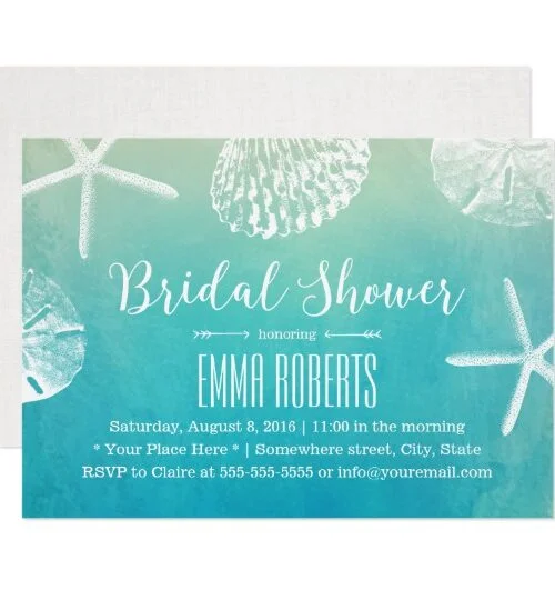 Beach Seashells Weddings (Watercolor)